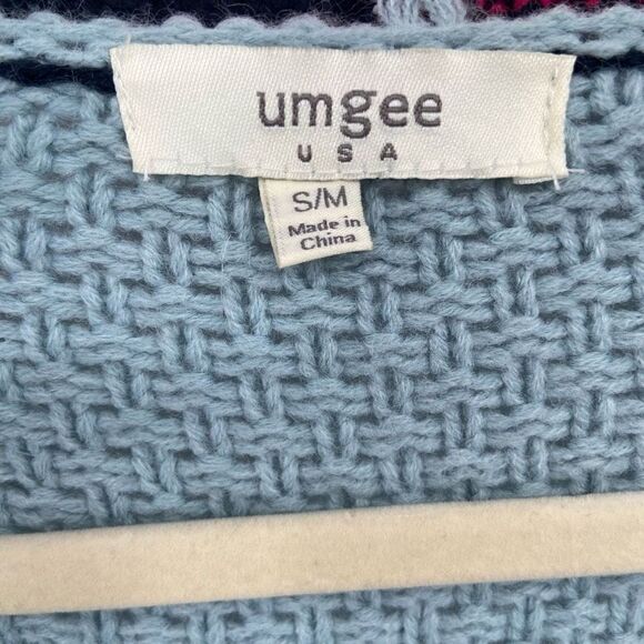 Umgee Oversized Slouchy Open Front Cardigan Sweater Blue S/M - Picture 2 of 6